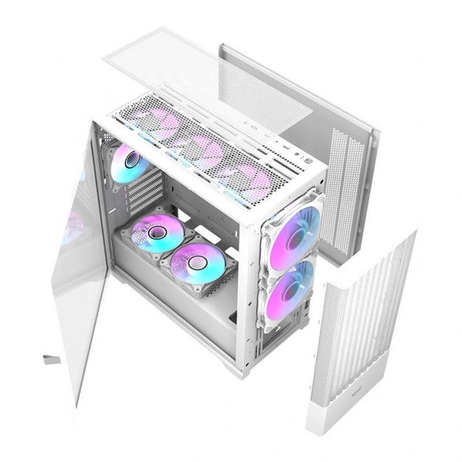 Počítačová skříň Darkflash DK415 + 2 ventilátory (bílá)