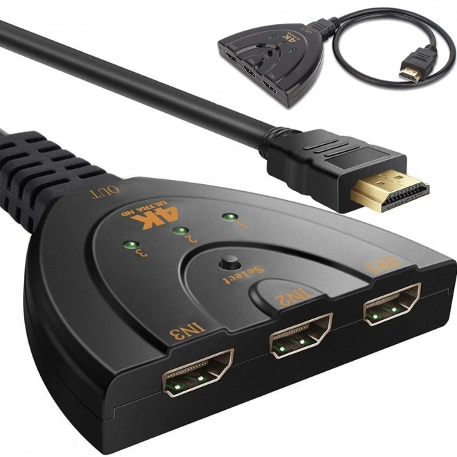 Splitter switch hdmi splitter 3v1 3 porty 4k