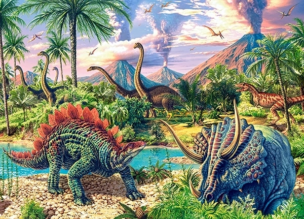 Puzzle Dinosaur Volcanos pro děti 120 dílků