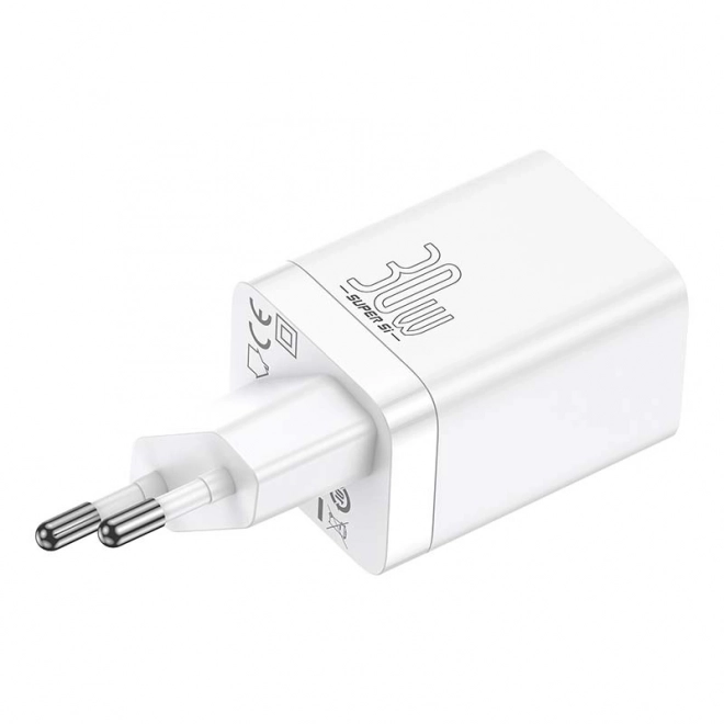 Rychlonabíječka Baseus Super Si Pro USB + USB-C 30 W (bílá)