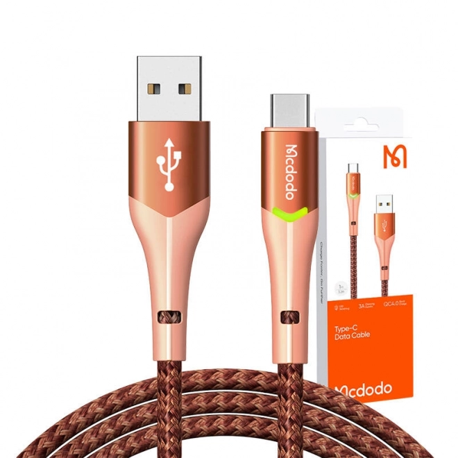 Kabel USB na USB-C Mcdodo Magnificence CA-7962 LED, 1m (oranžový)