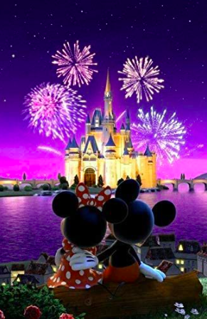 Sada na diamantové malování - Silvestrovský Disney zámek s Mickeym a Minnie