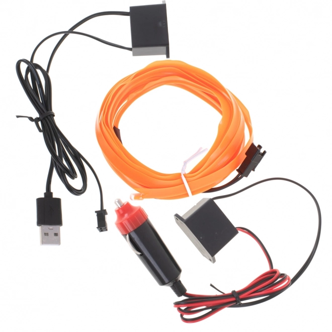 LED ambientní osvětlení pro auto / auto USB / 12V páska 3m oranžová