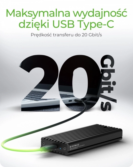 Šasi IB-1917M-C32 NVMe USB 3.2 Gen 2x2, 20 Gbit/s.