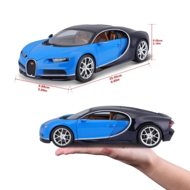 Bburago 1:18 Plus Bugatti Chiron modrá