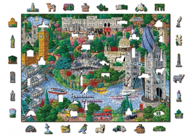 Dřevěné puzzle s figurkami - Památky Londýna, 750 prvků