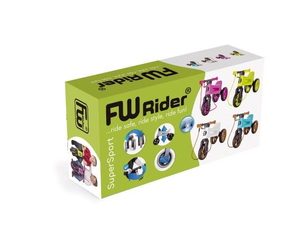 Dětské odrážedlo Funny Wheels Rider SuperSport 2v1 v krabici – Bílo-tyrkysové