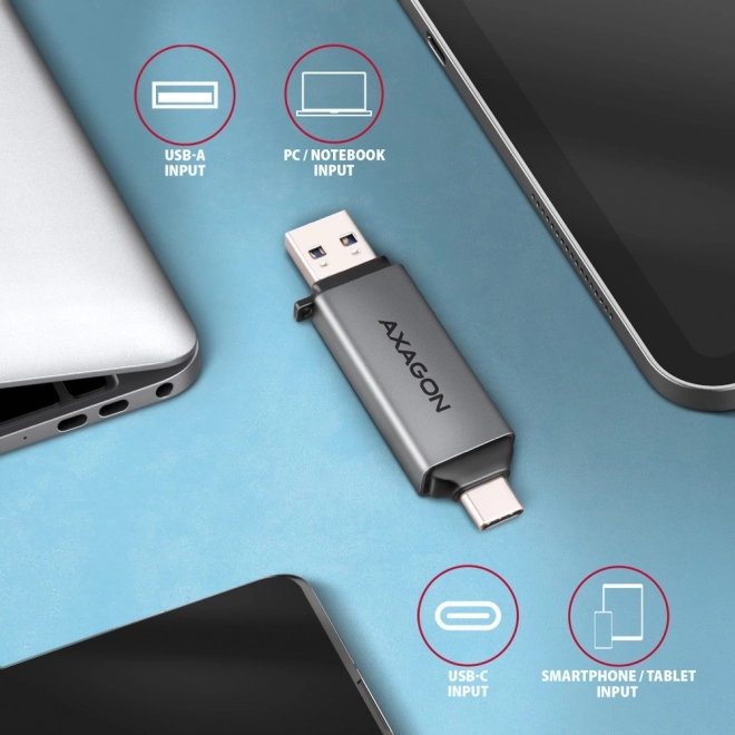 Externí čtečka karet CRE-DAC USB3.2 Gen 1 Type-C + Type-A SD/microSD