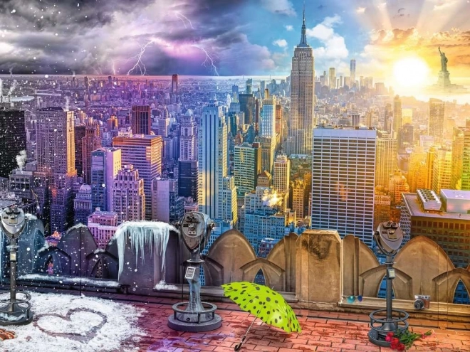 Puzzle 1500 prvků New York v létě a v zimě