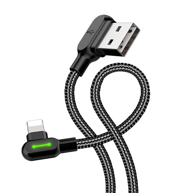 Úhlový kabel USB Lightning Mcdodo CA-4671 LED, 1,2 m (černý)