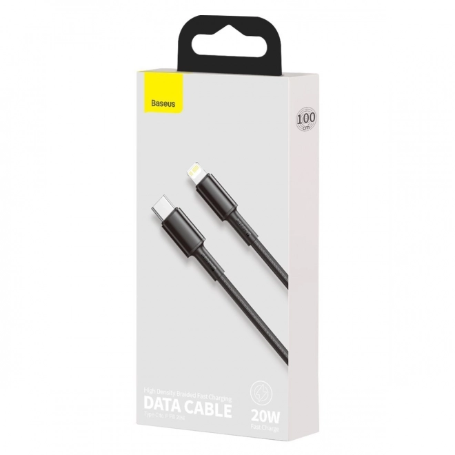 Baseus High Density Braided Cable Type-C to Lightning, PD, 20W, 1m (černý)