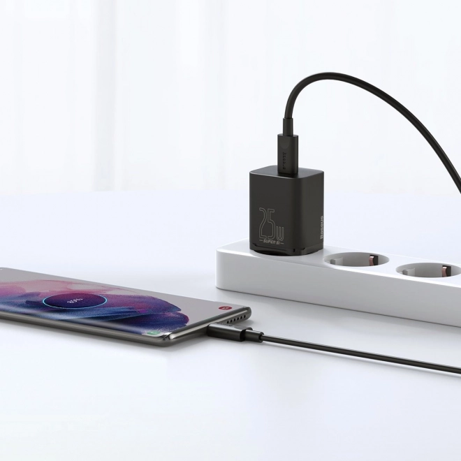 Baseus Super Si Quick Charger 1C 25W s kabelem USB-C pro USB-C 1m (černá)