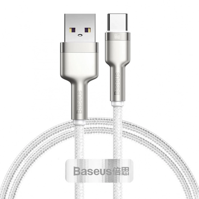 Kabel USB pro USB-C Baseus Cafule, 66 W, 1 m (bílý)