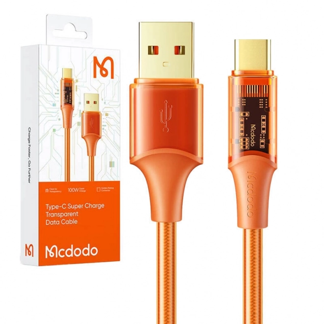 Kabel USB-C Mcdodo CA-3150, 6A, 1,8 m (oranžový)