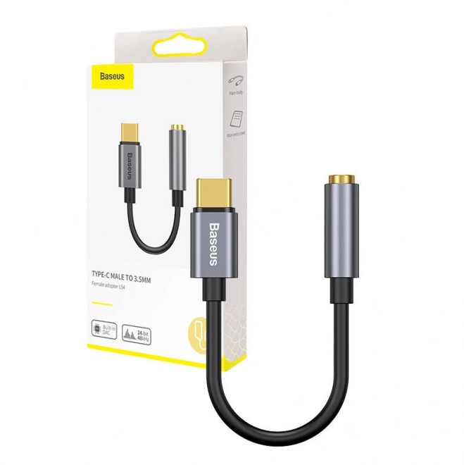 audio adaptér Baseus L54 USB-C mini jack 3,5 mm - černo-šedý