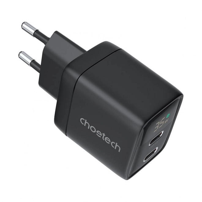 Nástěnná nabíječka GAN3 USB-C+C PD35W Choetech PD6051 (černá)