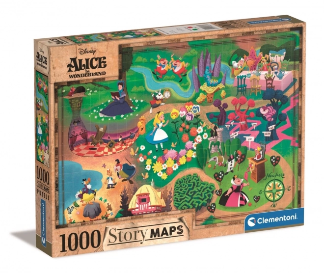 Puzzle 1000 prvků Příběhové mapy Alenka v říši divů