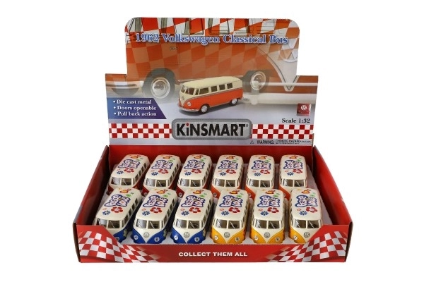 Autobus Kinsmart VW Classical kov/plast 13cm na zpětné natažení