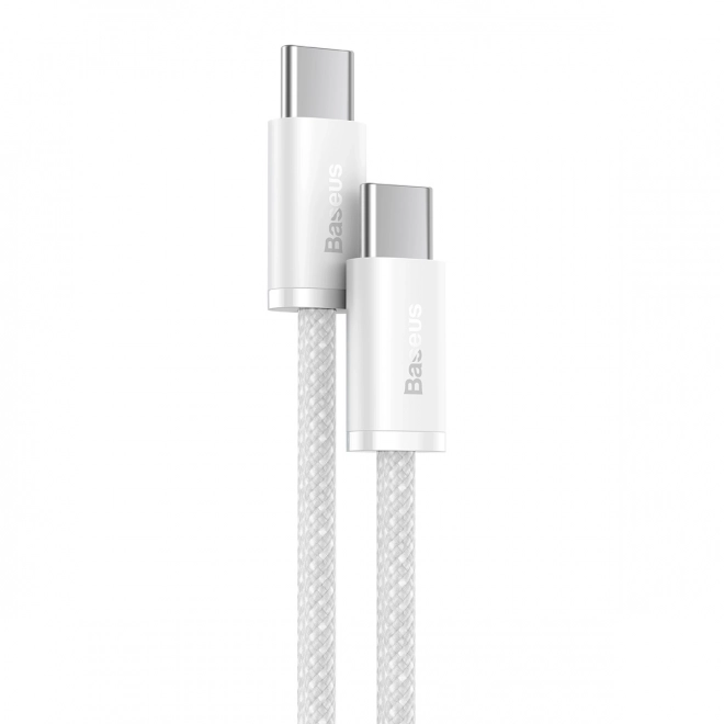 Kabel USB-C na USB-C Baseus, 100 W, 1 m (bílý)