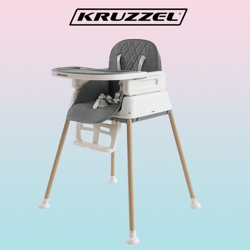 Jídelní židlička - šedá Kruzzel 22014