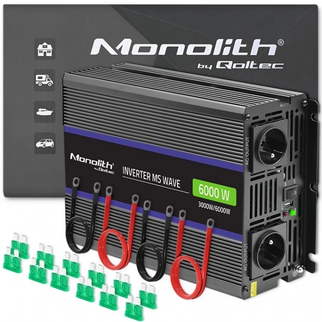 Měnič napětí Monolith 6000 MS Wave | 12V na 230V | 3000/6000W | USB