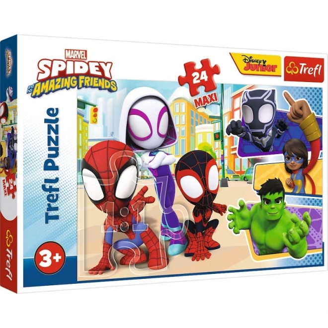 Puzzle 24 maxi Spiday a přátelé Spiderman