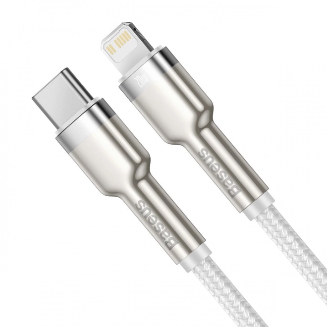 USB-C kabel pro Lightning Baseus Cafule, PD, 20W, 1m (bílý)