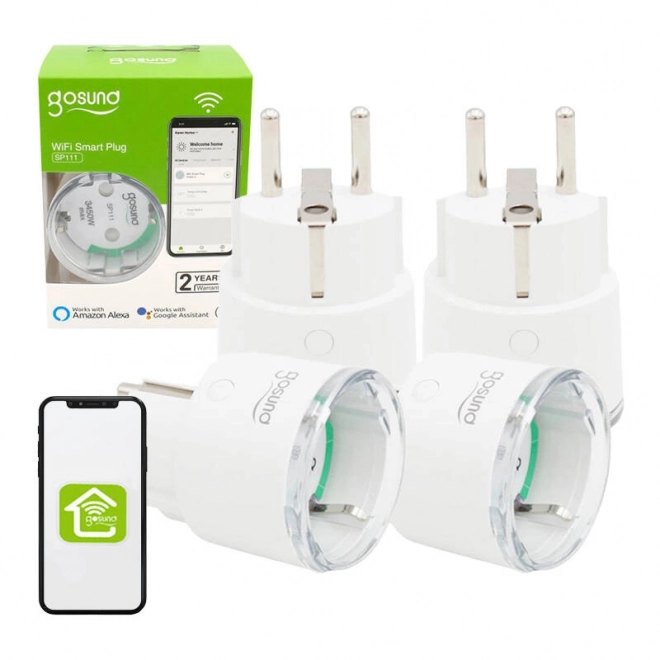 Chytrá zásuvka WiFi Gosund SP111 3680W 16A, Tuya 4-pack