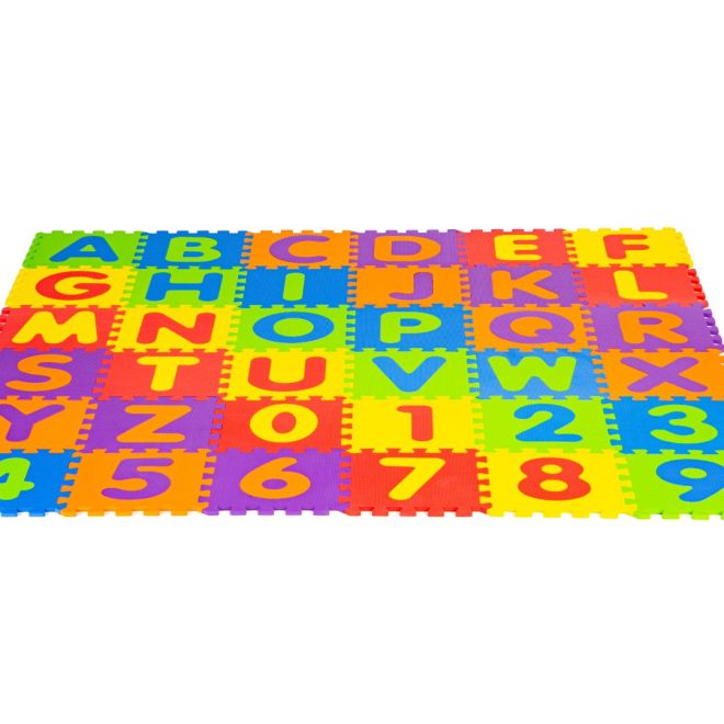 Velká pěnová podložka EVA pro děti písmena čísla 178x178 cm 36 ks.