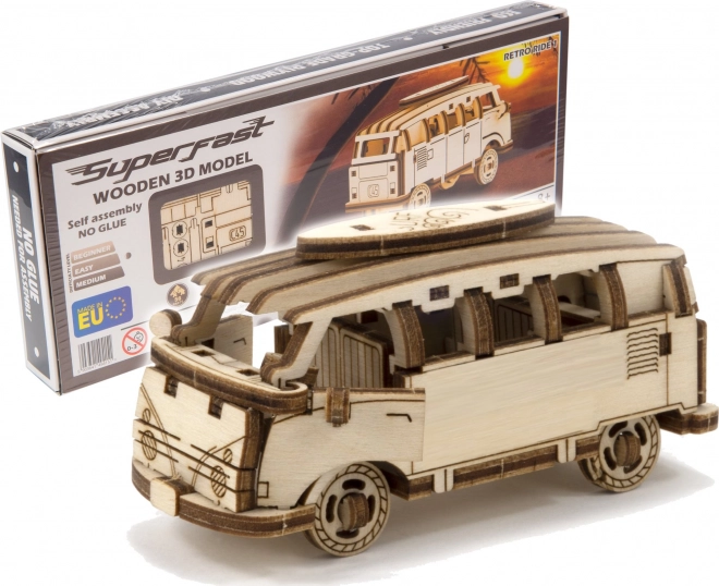 Wooden City 3D puzzle Superfast Minibus Retro