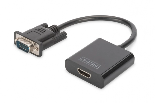 Audio-video převodník/adaptér VGA na HDMI, 1080p FHD, se zvukovým 3,5mm MiniJackem