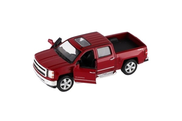 Auto Kinsmart Chevrolet 2014 Silverado kov/plast 13cm 4 barvy na zpětné natažení 12ks v boxu