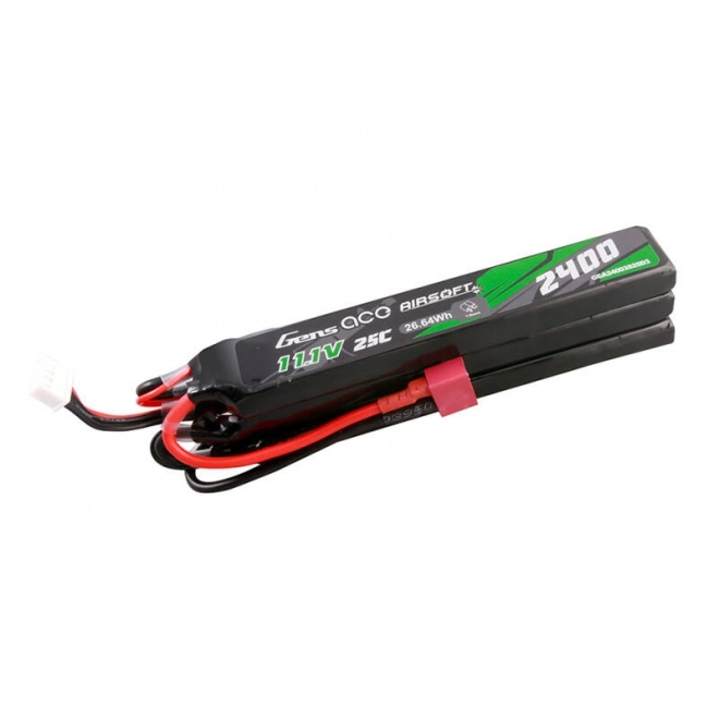 Gens ace 25C 2400mAh 3S2P 11.1V NUNCHUCK 3X Airsoft Gun Lipo baterie s Deans(T) konektorem