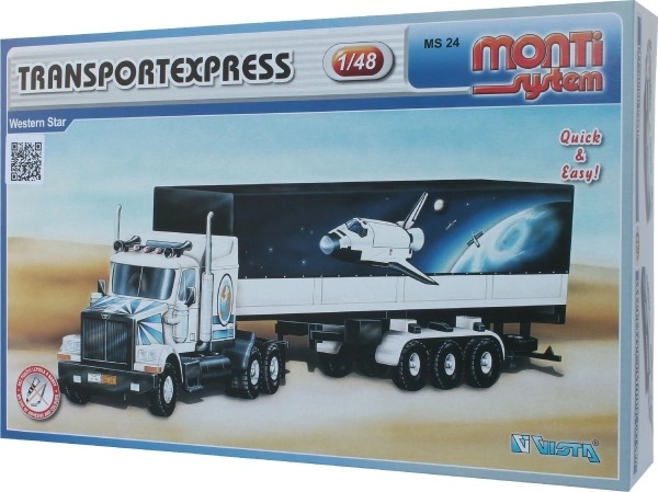 Stavebnice Monti System MS 24 Transport Expres Western star 1:48 v krabici 32x20x7,5cm