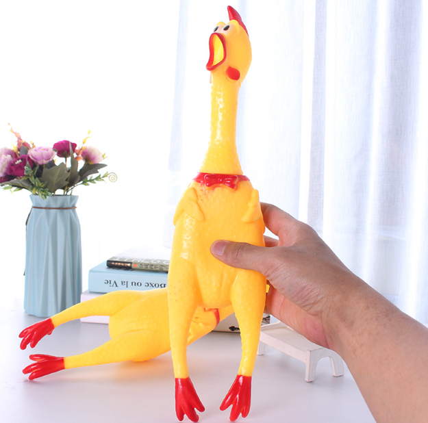 Pískací hračka pro psy - kuře, 29 cm