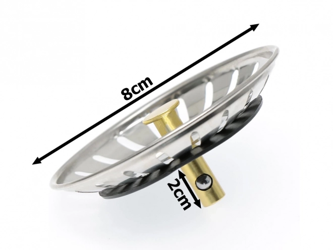Kovová zátka pro sítko do dřezu velký koš zat zatyczny sifon