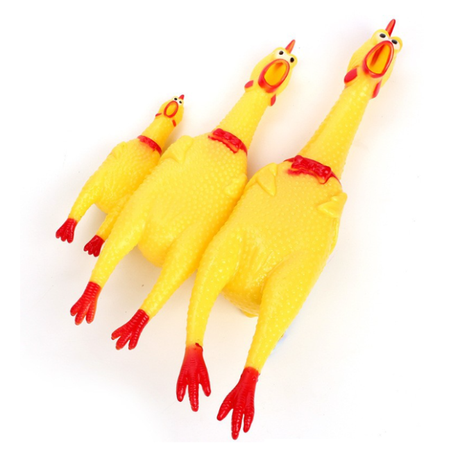 Pískací hračka pro psy - kuře, 16 cm
