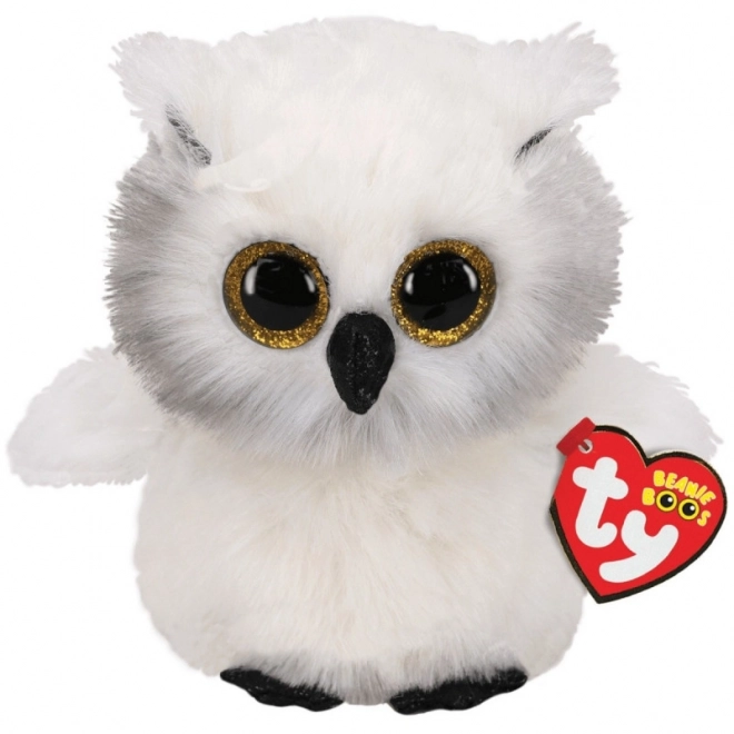 TY Beanie Boos Maskot - Sova Austin 24 cm Bílá