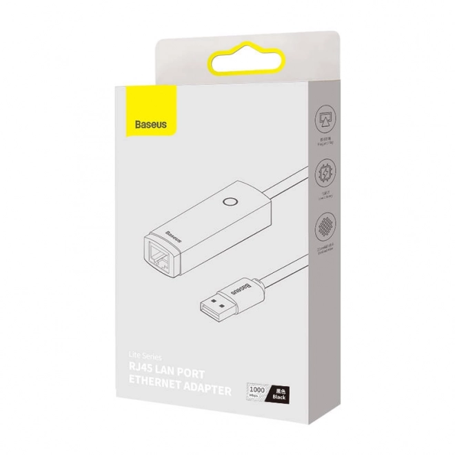 Síťový adaptér Baseus Lite Series USB na RJ45 (černý)