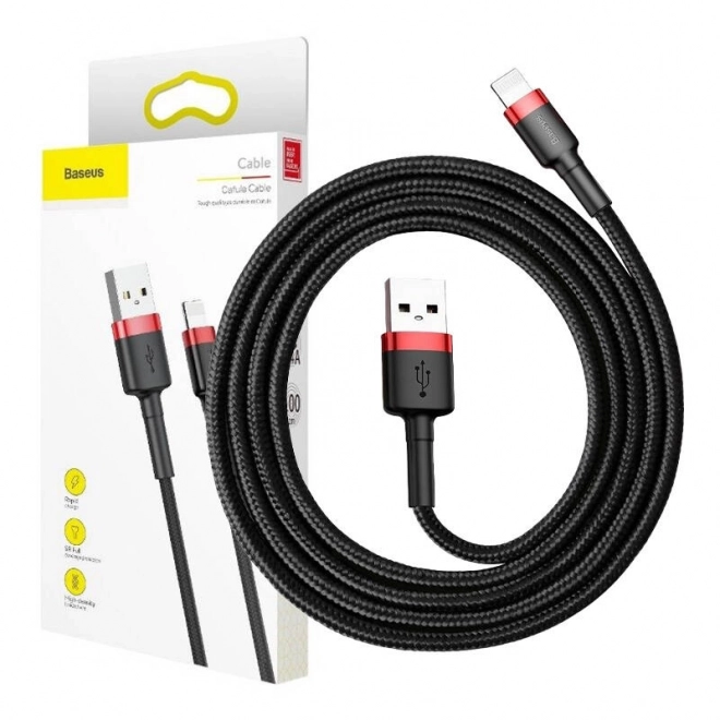 Baseus Cafule USB Lightning Cable 2.4A 1m (červeno-černý)