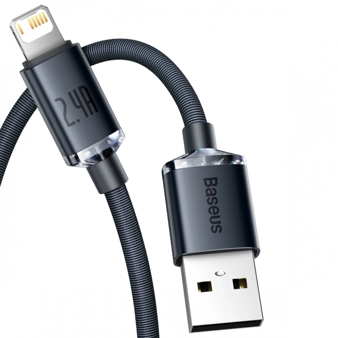 Kabel Baseus Crystal Shine USB-Lightning, 2,4 A, 2 m (černý)