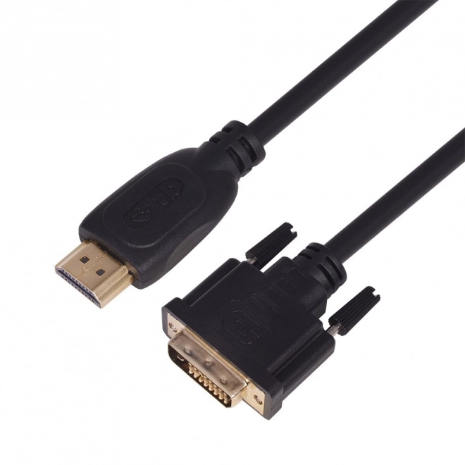 Kabel HDMI - DVI 3 m. 24+1, pokovený