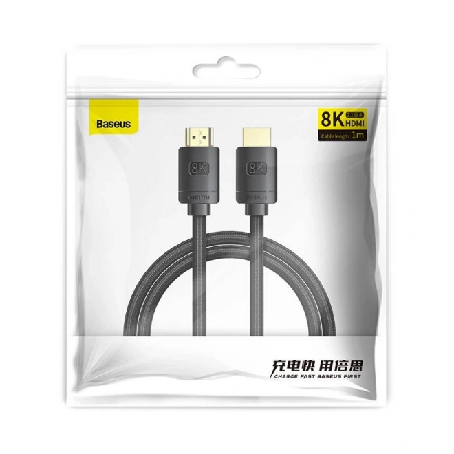 Kabel HDMI 2.1 řady High Definition, 8K 60Hz, 3D, HDR, 48Gbps, 1m (černý)