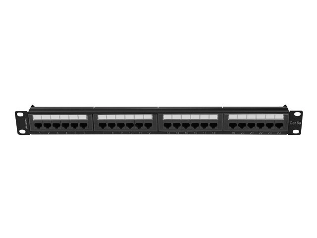 Patchpanel 24 portů 1U CAT6A PPUA-1024-B Black