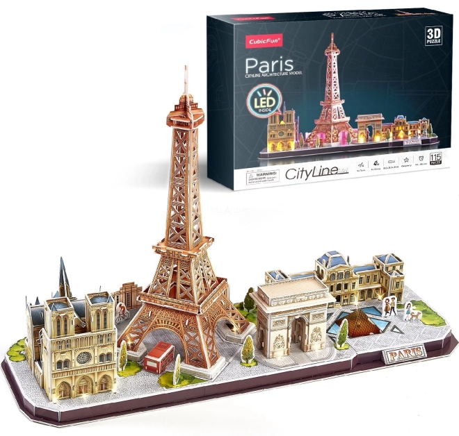 Svítící 3D puzzle CityLine Panorama Paříž