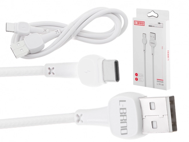 Bílý rychlonabíjecí USB kabel