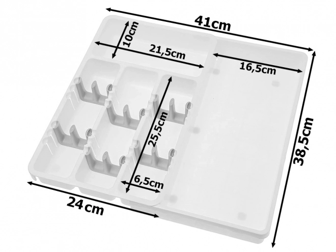 Nastavitelný organizér kuchyňské zásuvky na příbory