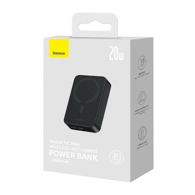 Powerbanka Baseus Magnetic Mini 20000mAh, USB-C  20W MagSafe (černá)