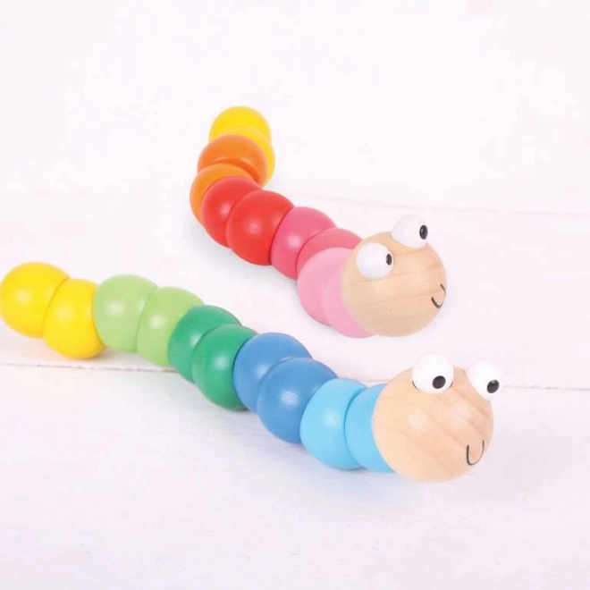 Bigjigs Toys dřevěné hračky - Barevný červík modrá