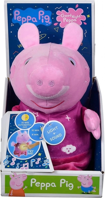 Peppa Pig 2v1 plyšový usínáček, hrající + světlo, růžový, 25 cm